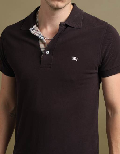 Vintage size S Burberry polo shirt in brown, 5 of 7
