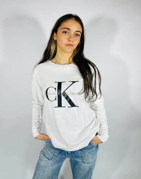 Vintage size s calvin klein sweatshirt in white - view 1