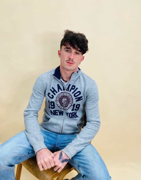 Vintage size S Champion Full Zip Sweatshirt in Grey - view 1