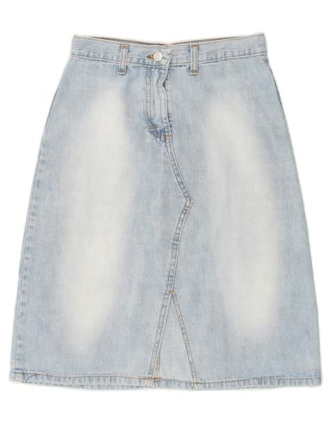 Vintage Size S Colourblock Denim A-Line Skirt in Blue - view 1