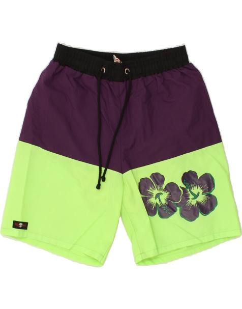 Vintage Size S Colourblock Swimming Shorts in Purple - view 1