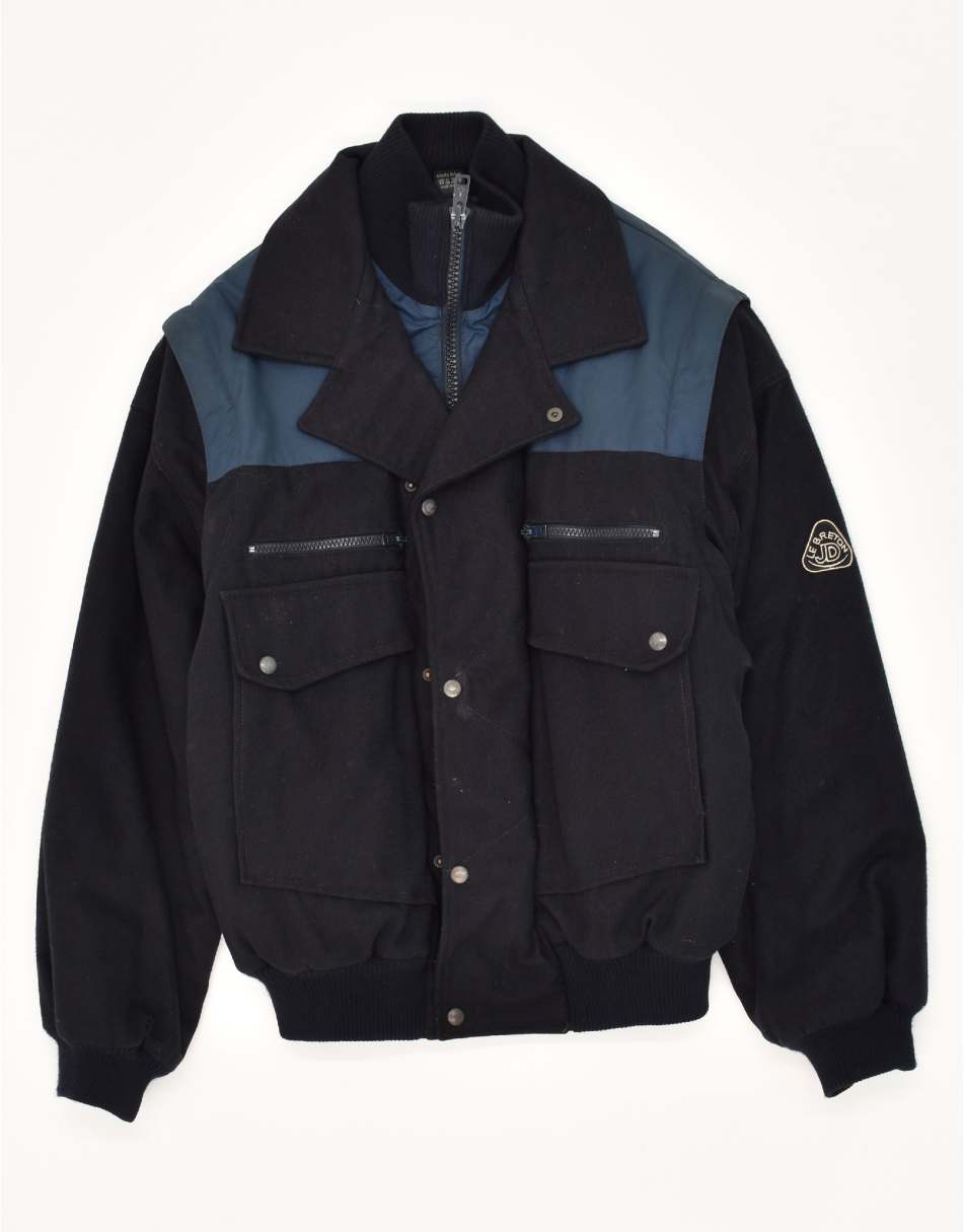 Vintage Size S Colourblock Windbreaker Jacket in Black