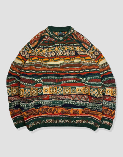 Vintage size S Coogi abstract pattern knit jumper in multi, 1 of 4