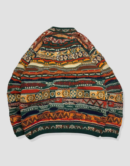 Vintage size S Coogi abstract pattern knit jumper in multi, 2 of 4