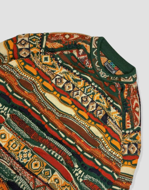 Vintage size S Coogi abstract pattern knit jumper in multi, 3 of 4