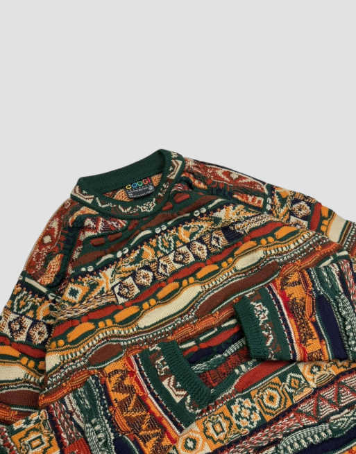 Vintage size S Coogi abstract pattern knit jumper in multi, 4 of 4