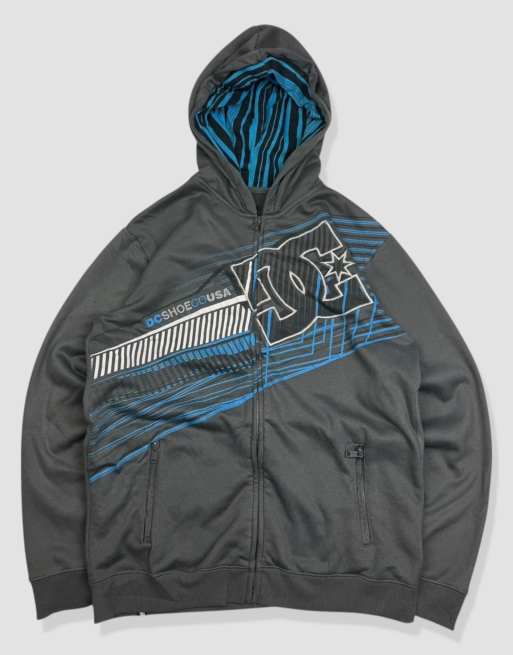 Vintage size S DC embroidered full-zip hoodie in grey