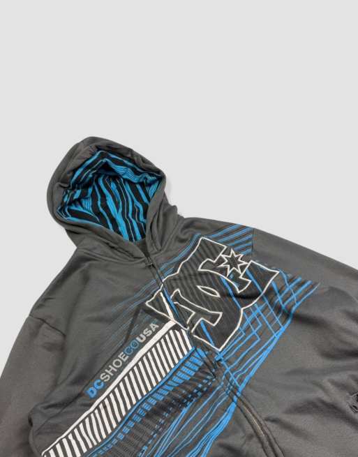 Vintage size S DC embroidered full-zip hoodie in grey, 4 of 4