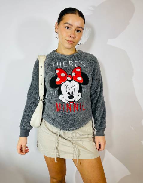 Vintage Size S Disney Minnie Fleece Sweatshirt in Grey - view 1
