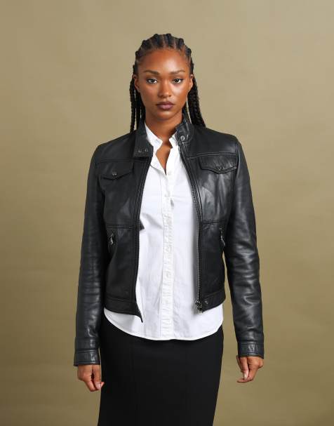 Vintage size S Dolce & Gabbana leather jacket in black - view 1