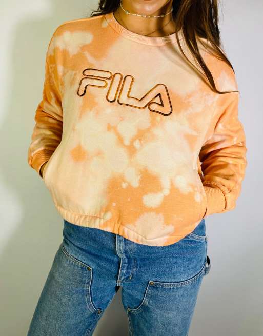 Vintage Size S Fila Embroidered Sweatshirt In Orange