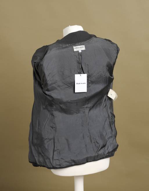 Vintage size S Giorgio Armani collarless blazer in grey, 7 of 7