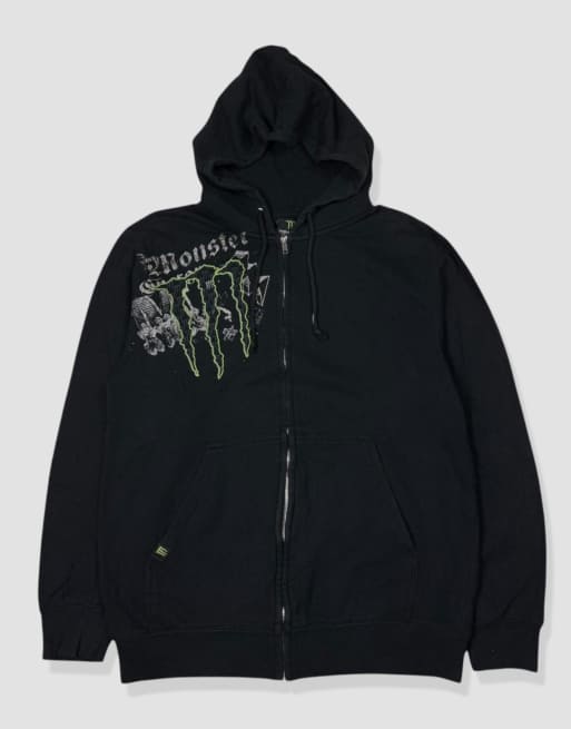 Vintage size S grunge graphic hoodie in black