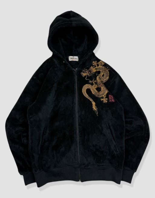 Vintage size S Karakuri Tamashii Japanese full-zip hoodie in black, 1 of 4