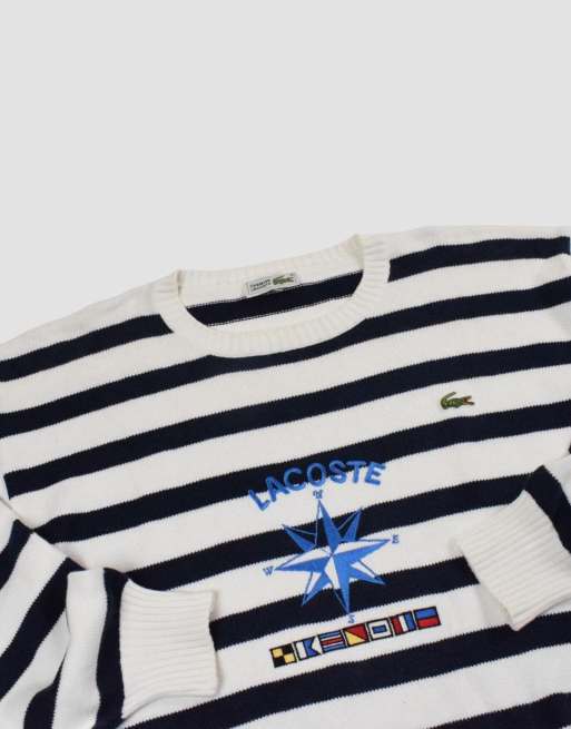 vintage size S lacoste knit jumper in white, 3 of 4