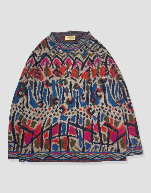 Vintage size S Missoni abstract pattern knit jumper in multi, 1 of 4