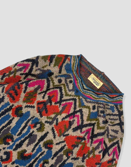 Vintage size S Missoni abstract pattern knit jumper in multi, 3 of 4
