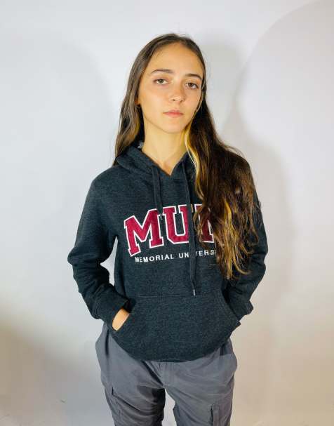 Vintage size s mun university hoodie in grey in grey - view 1