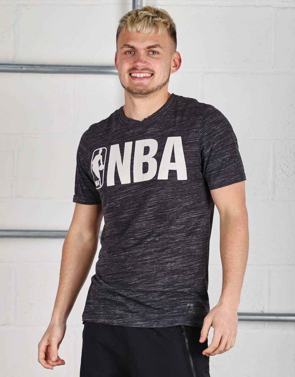 Vintage Size S NBA spell out logo t-shirt in grey