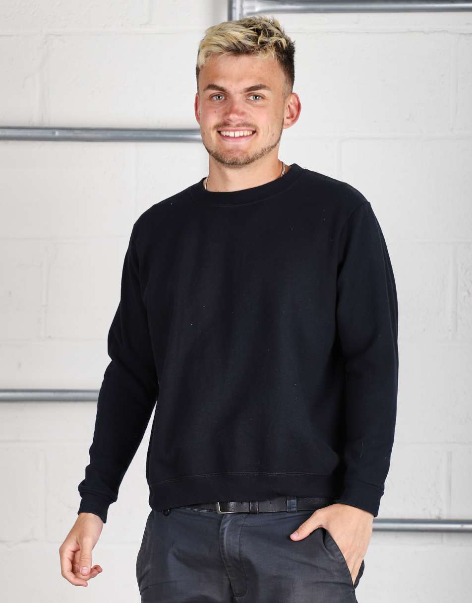 Vintage Size S plain crewneck lounge sweatshirt in black