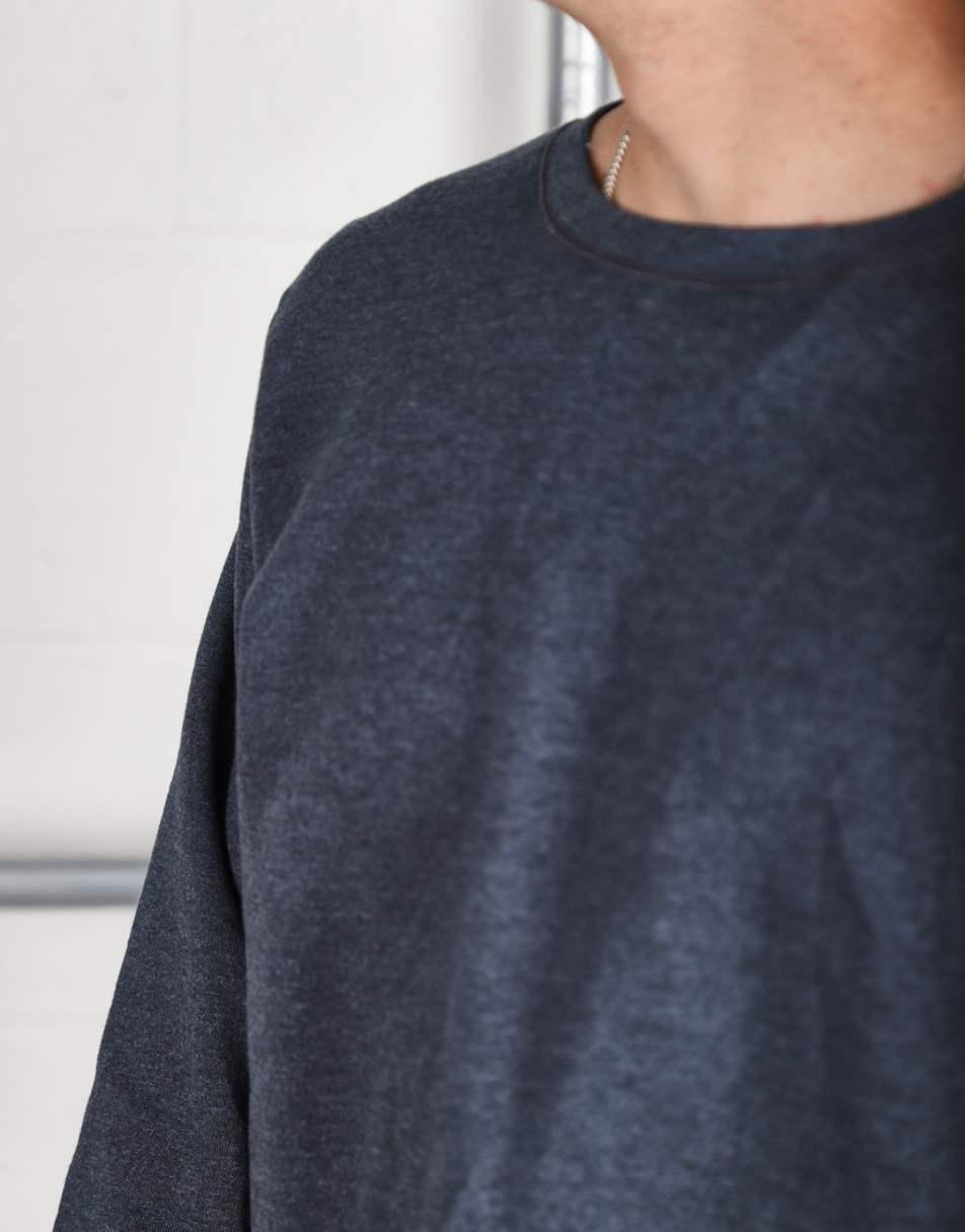 Vintage Size S plain crewneck lounge sweatshirt in grey 1