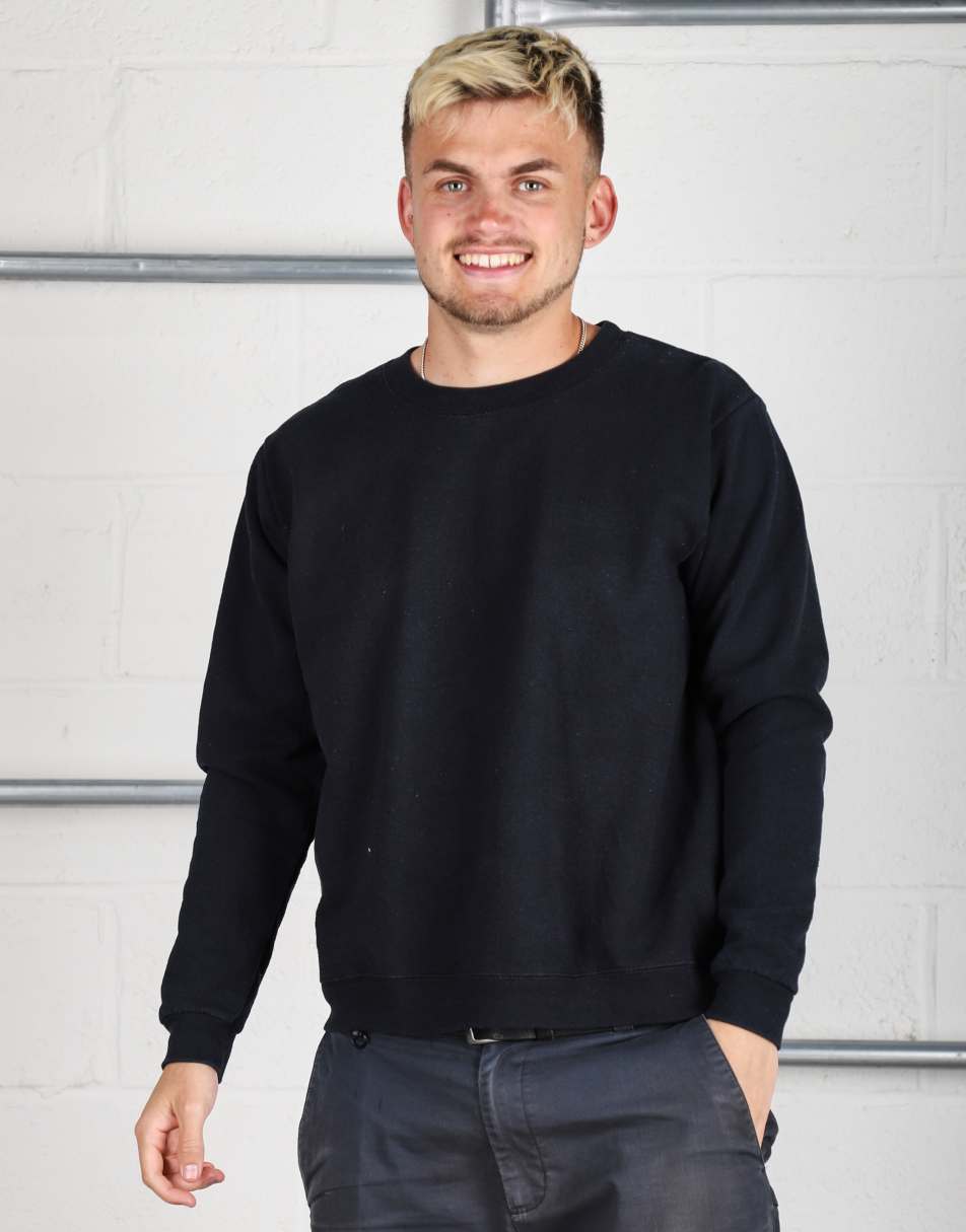 Vintage Size S plain crewneck lounge sweatshirt in navy