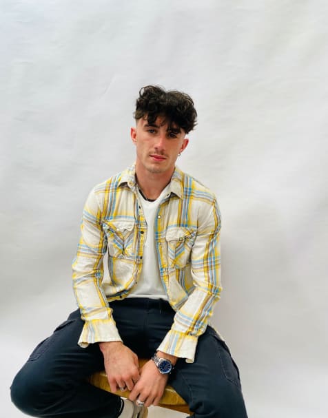 Vintage Size S Plain Flannel Shirt In Multi - view 1