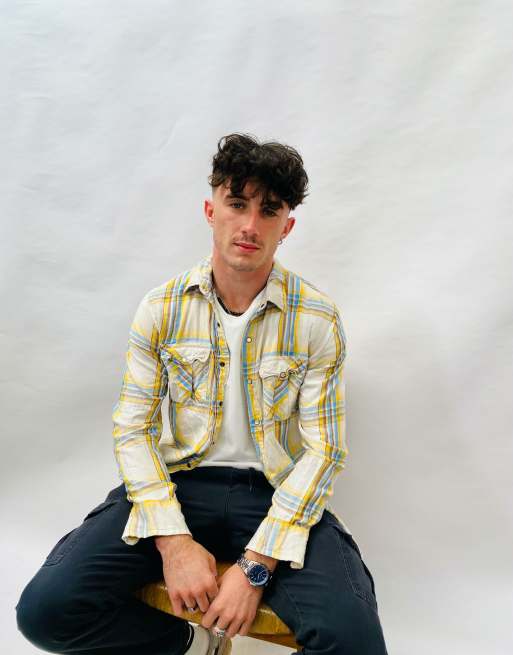 Vintage Size S Plain Flannel Shirt In Multi