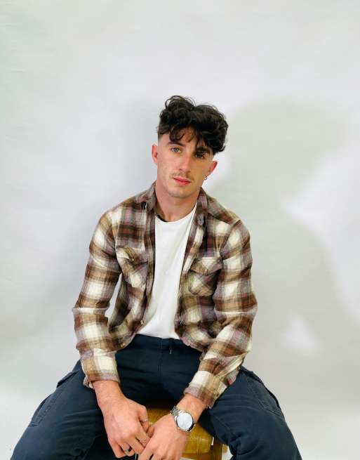 Vintage Size S Plain Flannel Shirt In Multi