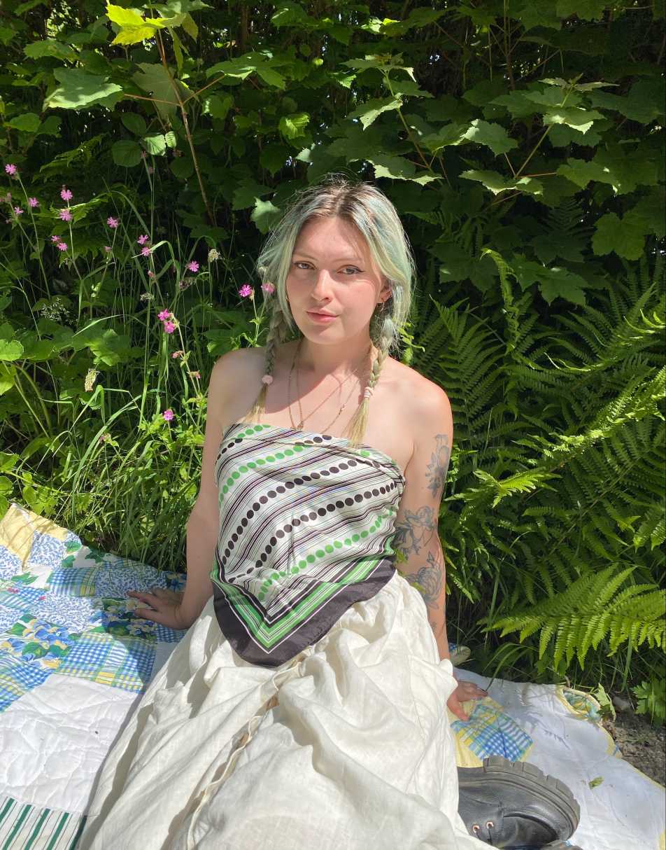 Vintage Size S satin boho festival wrap around scarf summer top