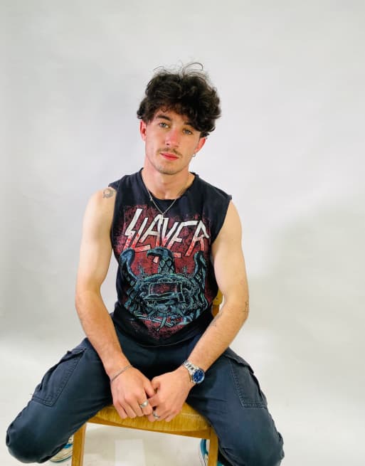 Vintage Size S Slayer Band Vest in Black