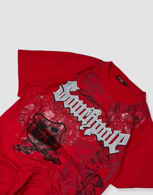 T-shirt Garçon Rouge SouthPole - Design Floral - Taille L - Neuf Avec étiquettes