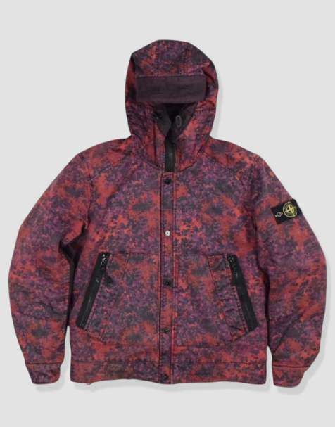 Vintage size S Stone Island Raso Gommato jacket in burgundy - view 1