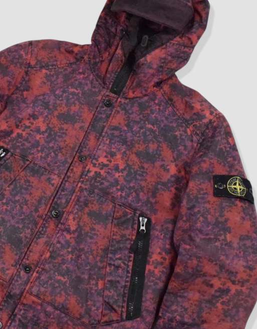 Vintage size S Stone Island Raso Gommato jacket in burgundy | ASOS