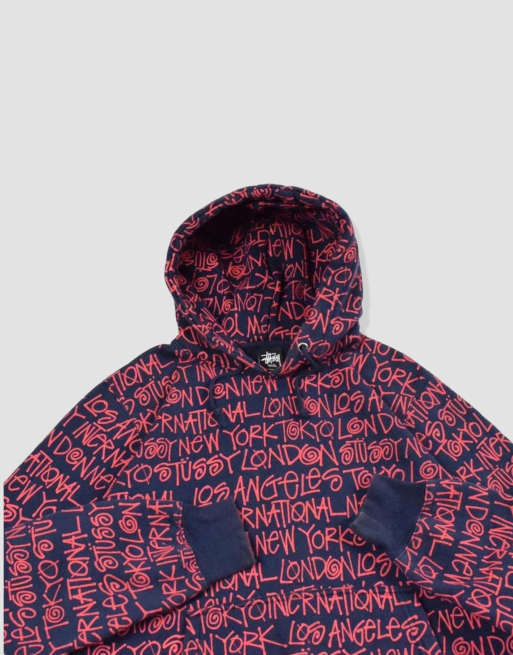 Vintage size S stussy hoodie in navy, 4 of 4