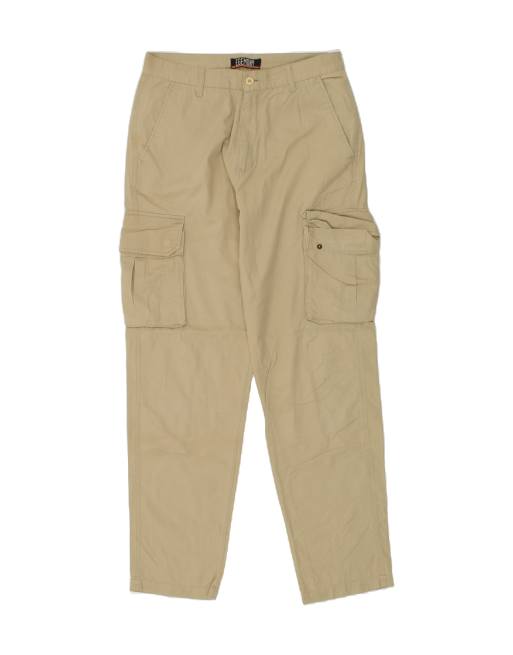 Vintage Size S Tapered Cargo Trousers in Beige