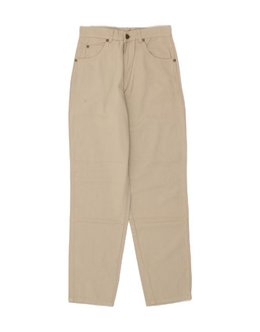 Vintage Size S Tapered Casual Trousers in Beige