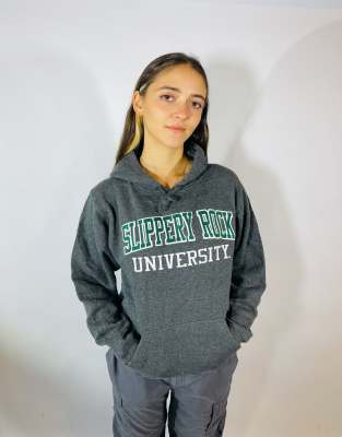 Vintage size s usa university hoodies hoodie in grey T shirt Le Coq Sportif Saison N 1 cinzento preto branco KabalegafoundationShops