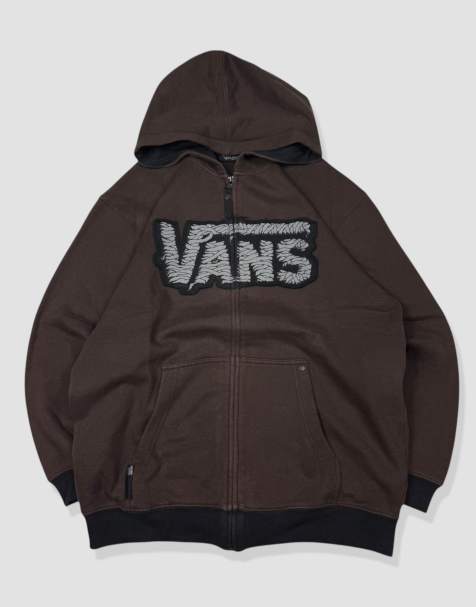 Vintage size S vans hoodie in brown - view 1