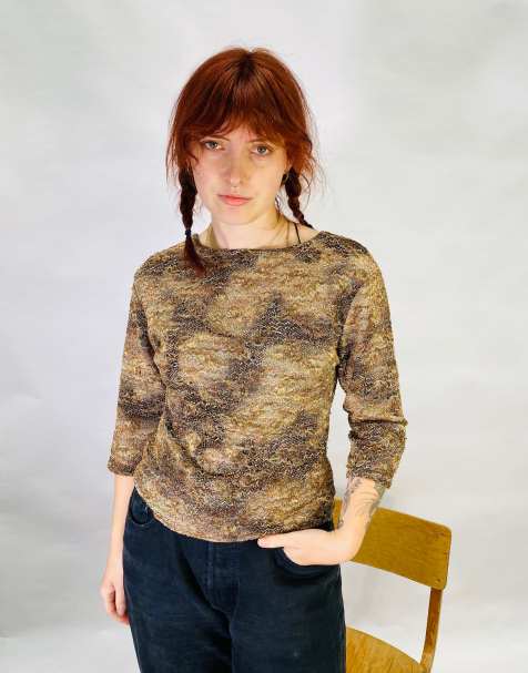 Vintage Size S Woven Mesh Top in Multi - view 1