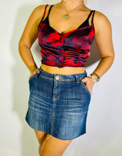 Vintage Size S Y2K Floral Lace Cami Top In Multi - view 1
