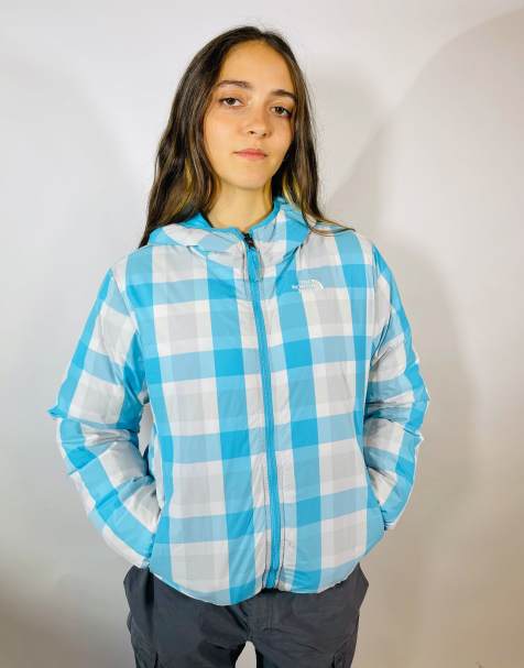 Vintage size small north face reversible puffer coat in blue in blue - view 1