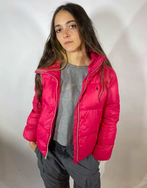 Vintage size small ralph lauren puffer coat in pink - view 1