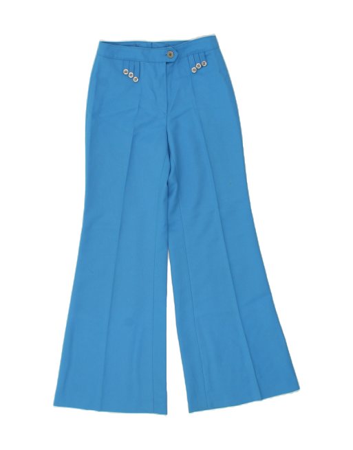 Vintage Size W26 L30 Flare Casual Trousers in Blue