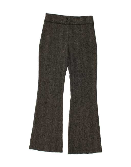 Vintage Size W28 L30 Flecked Flare Casual Trousers in Grey