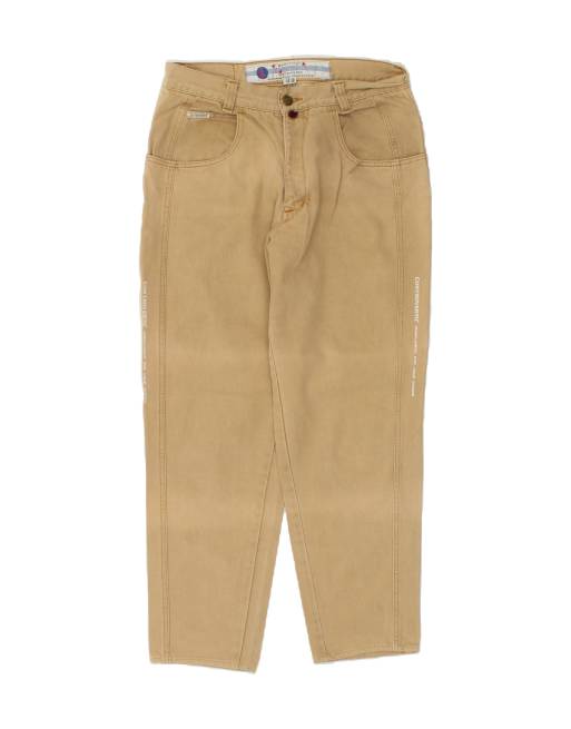 Vintage Size W30 L30 Graphic Tapered Jeans in Beige