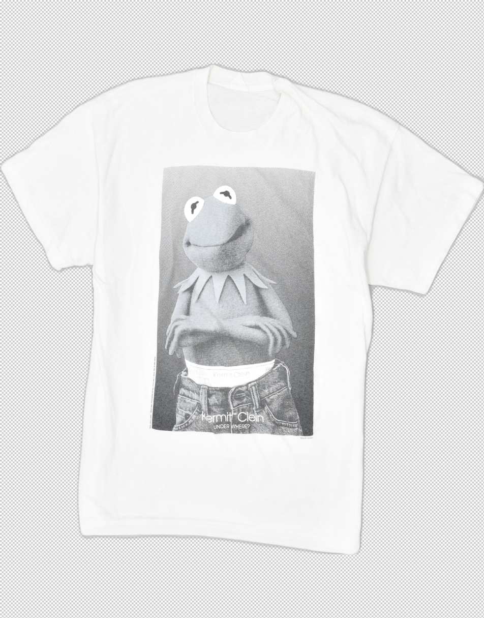 Vintage Size XL 90s Kermit Clein Graphic T-Shirt in white