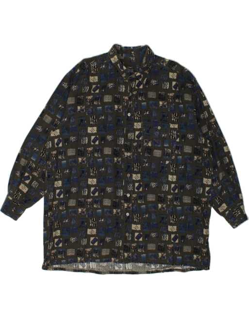 Vintage Size XL Abstract Pattern Shirt in Black