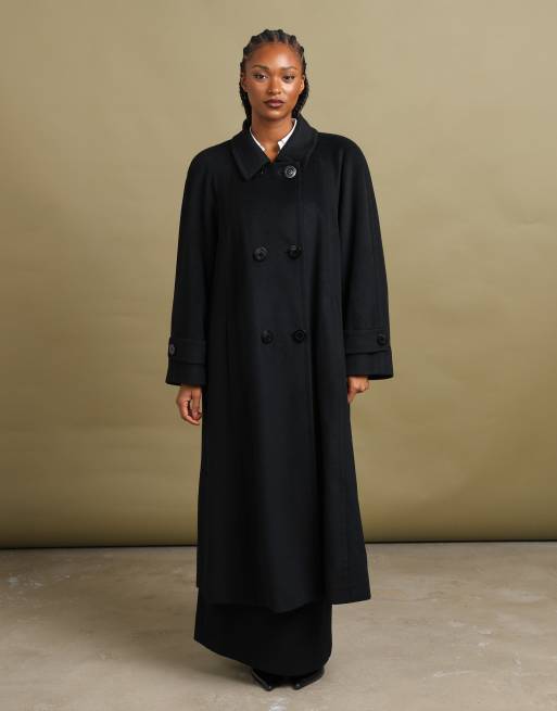 Vintage size XL Aquascutum double breasted overcoat in black, 4 of 7