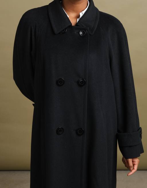 Vintage size XL Aquascutum double breasted overcoat in black, 5 of 7